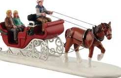 Lemax General kerstdorpminiatuur holiday sleigh ride (paard met slee) 6,7 x 23,5 x 10,2 cm