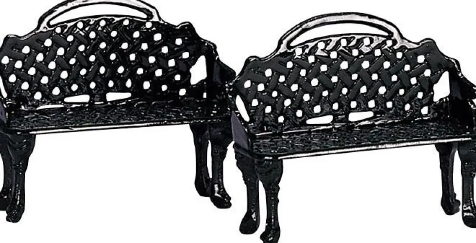 Lemax General kerstdorpminiatuur patio bench (bankje) 9 x 3,5 x 3,5 cm 2 stuks