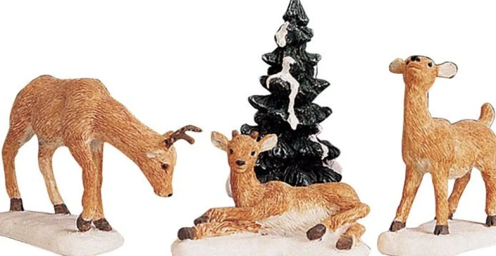 Lemax General kerstdorpminiatuur dad and fawns (herten) 11 x 5,5 x 6,5 cm 4 stuks