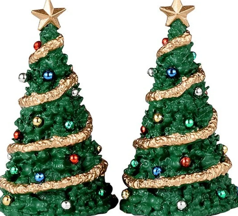 Lemax General kerstdorpminiatuur classic christmas tree (kerstbomen) 7 x 3,5 x 6,5 cm 2 stuks