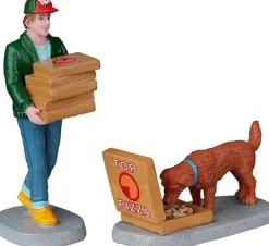 Lemax Harvest Crossing kerstdorpminiatuur Top Pizza Delivery (pizza bezorging) 3,4 x 7,8 x 7,2 cm 2-delig