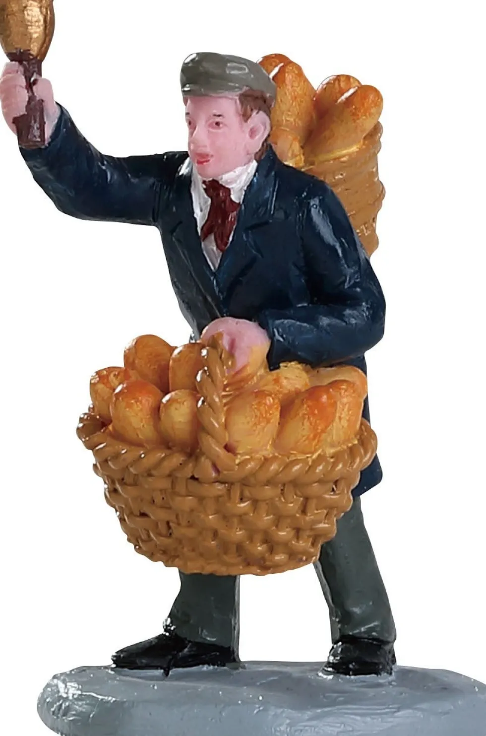 Lemax kerstdorpminiatuur bread peddler (broodverkoper) 3,5 x 4 x 7 cm