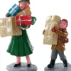 Lemax kerstdorpminiatuur christmas rush (kerstdrukte) 2-delig 5,5 x 3 x 6,5 cm