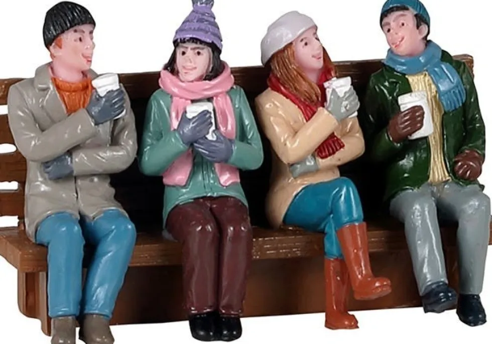 Lemax kerstdorpminiatuur coffee and friends (koffie en vrienden) 8,5 x 4 x 5,5 cm