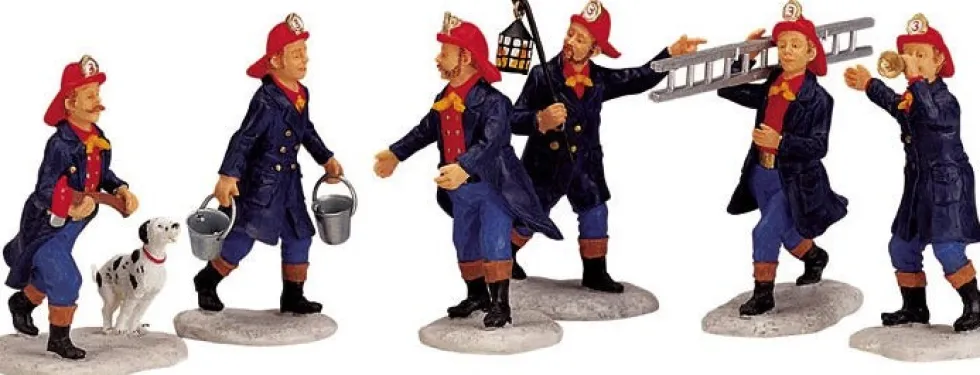 Lemax kerstdorpminiatuur fireman (brandweermannen) H 6,9 cm