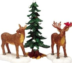 Lemax kerstdorpminiatuur Mr and Mrs Moose (elanden) H 8,4 cm
