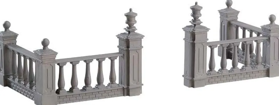 Lemax kerstdorpminiatuur plaza fence (hek) 4 stuks