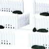 Lemax kerstdorpminiatuur plastic picket fence (hek) 7 stuks H 4 cm