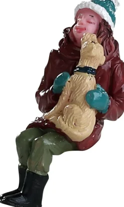 Lemax kerstdorpminiatuur puppy kisses (meisje met hond) 2 x 2 x 5 cm