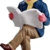 Lemax kerstdorpminiatuur reading morning papers (krantenlezer) H 5,9 cm