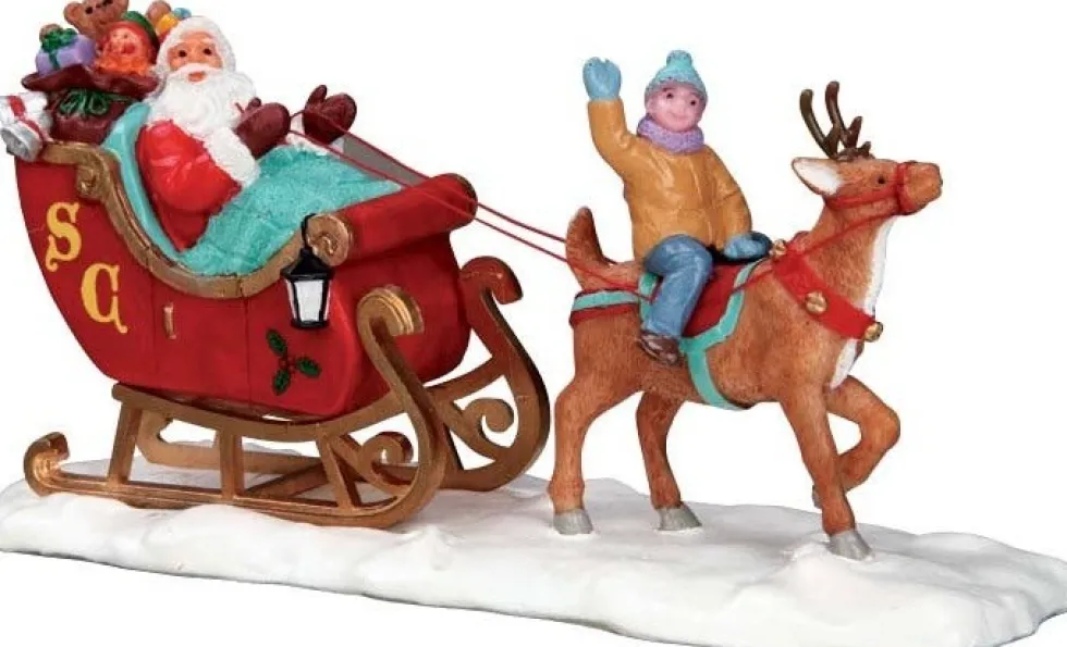 Lemax kerstdorpminiatuur Santa's sleigh (kerstman slee) H 5,8 cm