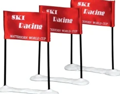 Lemax kerstdorpminiatuur ski racing flag (skiflag) 3 stuks H 9 cm