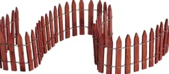 Lemax kerstdorpminiatuur wired wooden fence (hek) H 4,1 cm bruin