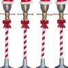 Lemax kerstdorp verlichting Santa streetlamp (kerstlantaarn) D 2,5 H 10,3 cm 4 stuks