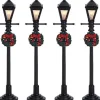 Lemax kerstdorp verlichting gas lantern streetlamp (lantaarn) 4 stuks H 10,5 cm