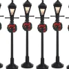 Lemax kerstdorp verlichting gas lantern streetlamp (straatlantaarns) 8 stuks H 10,5 cm