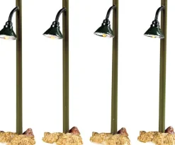 Lemax kerstdorp verlichting rustic street lamp (lamp) set van 4