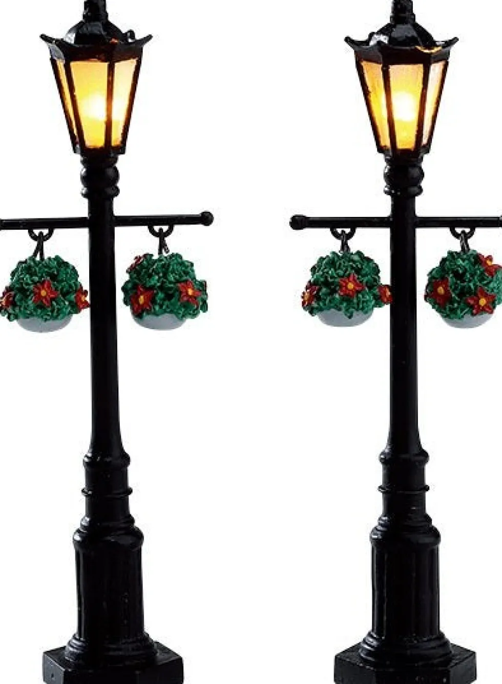 Lemax kerstdorpverlichting old english lamp (oude Engelse lamp) 2 stuks H 11,1 cm