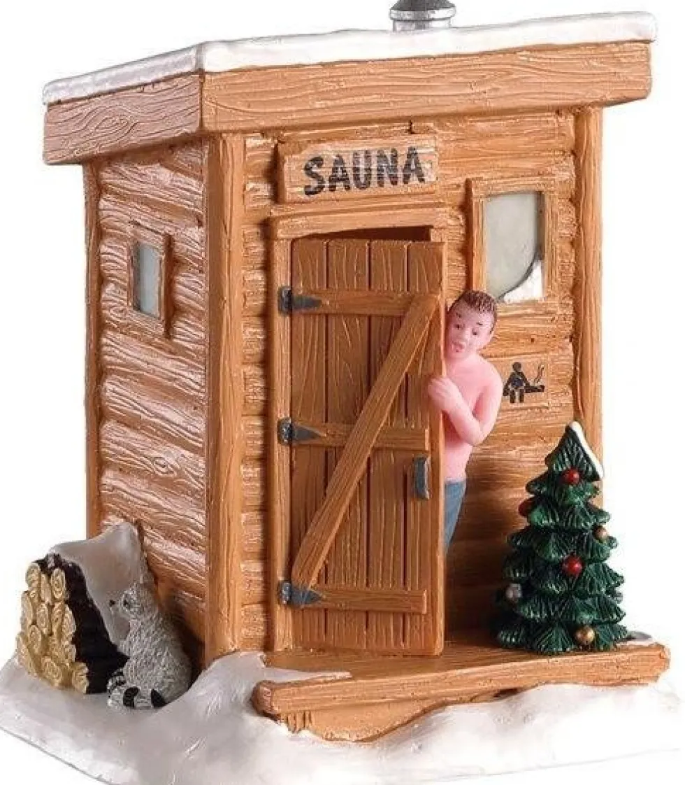 Lemax kersthuisje It's Cold Out There (sauna) 9,3 x 8,1 x 10,5 cm