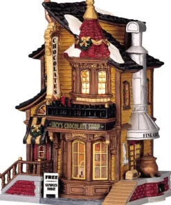 Lemax kersthuisje Lucy's chocolate shop (chocoladewinkel) H 18 cm