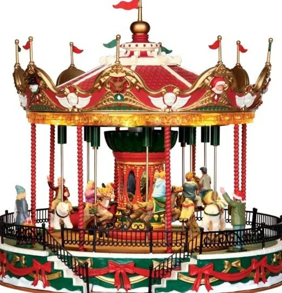 Lemax kersthuisje Santa carousel (carrousel) H 26,8 cm