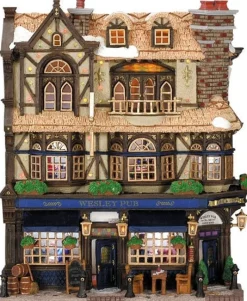 Lemax kersthuisje Wesley pub (kroeg) H 25,3 cm