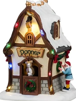 Lemax Santa's Wonderland kersthuisje donners den (donners stal) 8,7 x 10,2 x 13,7 cm