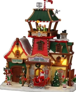 Lemax Santa's Wonderland kersthuisje North Pole Control Tower (Noordpool controletoren) 12,6 x 21,7 x 25,9 cm