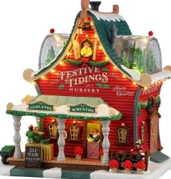 Lemax Santa's Wonderland kersthuisje festive tidings nursery (kerstkrans winkel) 16 x 21 x 22 cm