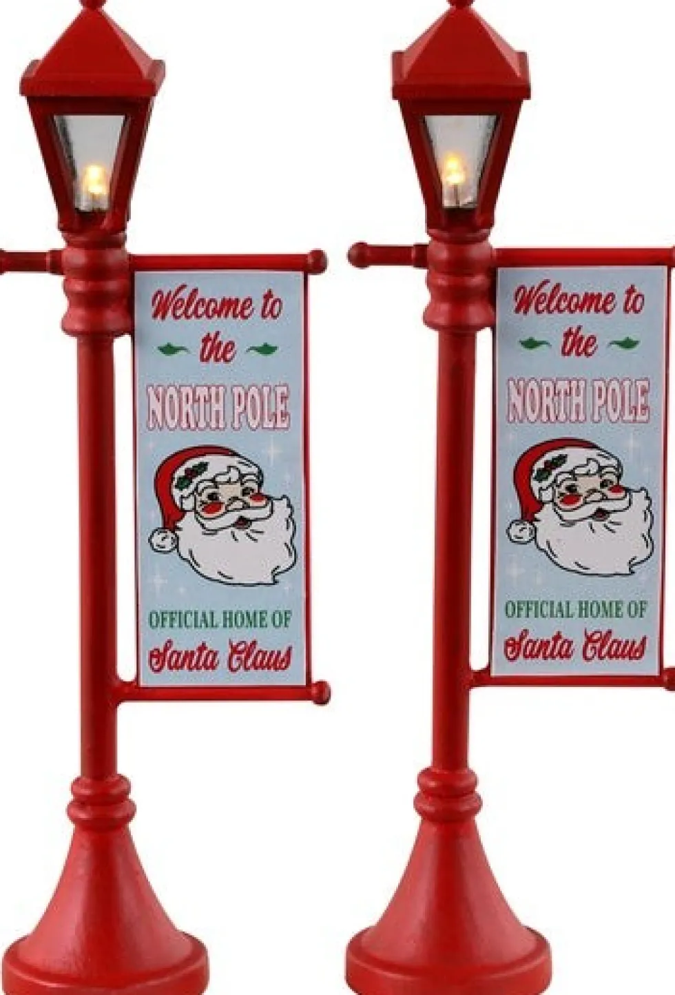 Lemax Santa's Wonderland kerstdorpminiatuur north pole lamppost (noordpool lantaarns) 7 x 2 x 10,2 cm 2 stuks