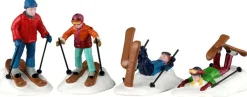 Lemax Vail Village kerstdorpminiatuur ski school lessons (skischool) 14,8 x 4,4 x 22,8 cm 4-delig