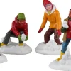 Lemax Vail Village kerstdorpminiatuur snowball battles (sneeuwbalgevecht) 17,2 x 3,4 x 5,8 cm 4-delig