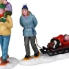 Lemax Vail Village kerstdorpminiatuur Long Day Snowshoeing (sneeuwplezier) 4,4 x 11,5 x 8 cm 2-delig