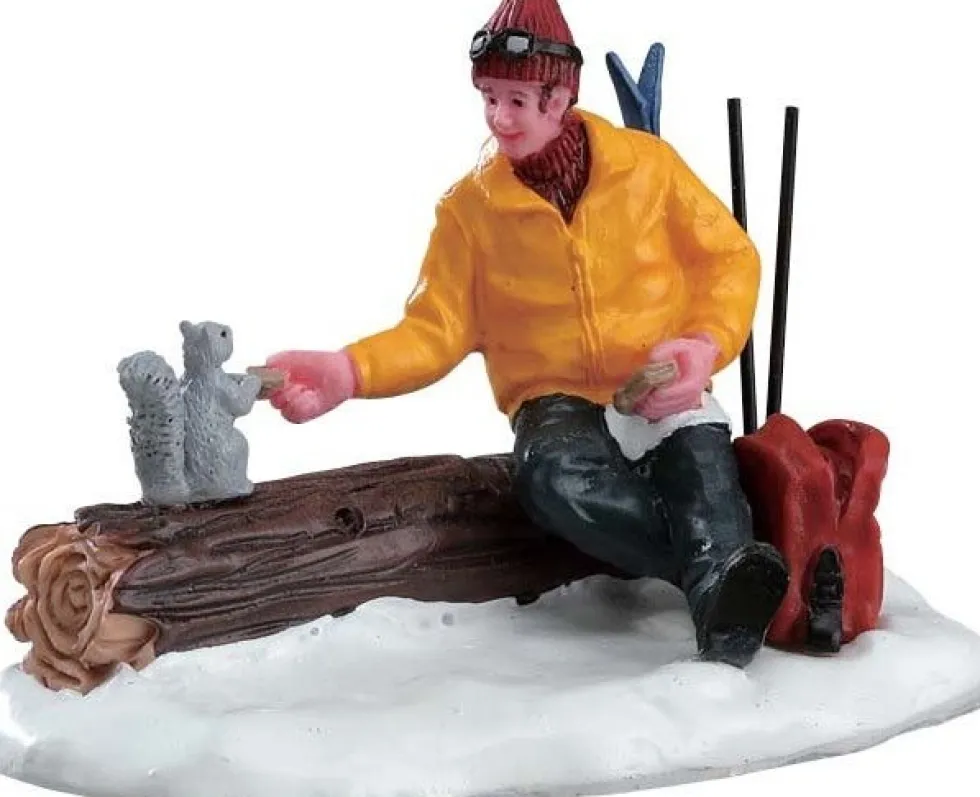 Lemax Vail Village kerstdorpminiatuur have a bite (eekhoorn voeren) 8,5 x 4,5 x 5,7 cm