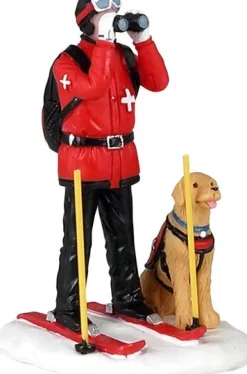 Lemax Vail Village kerstdorpminiatuur ski patrol (ski patrouille) 4,5 x 5 x 7,8 cm