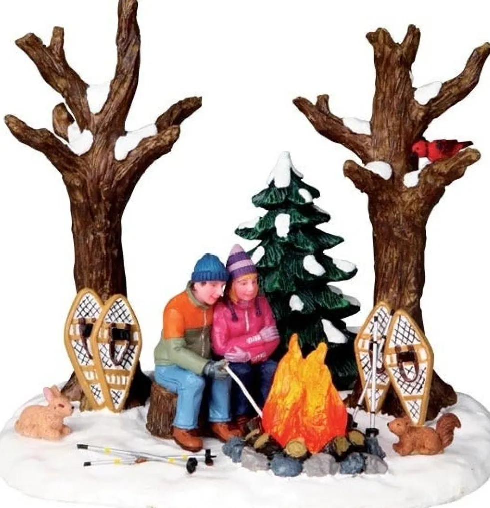 Lemax Vail Village kerstdorpminiatuur Staying Warm (kampvuur) 14,5 x 11 x 12,50 cm