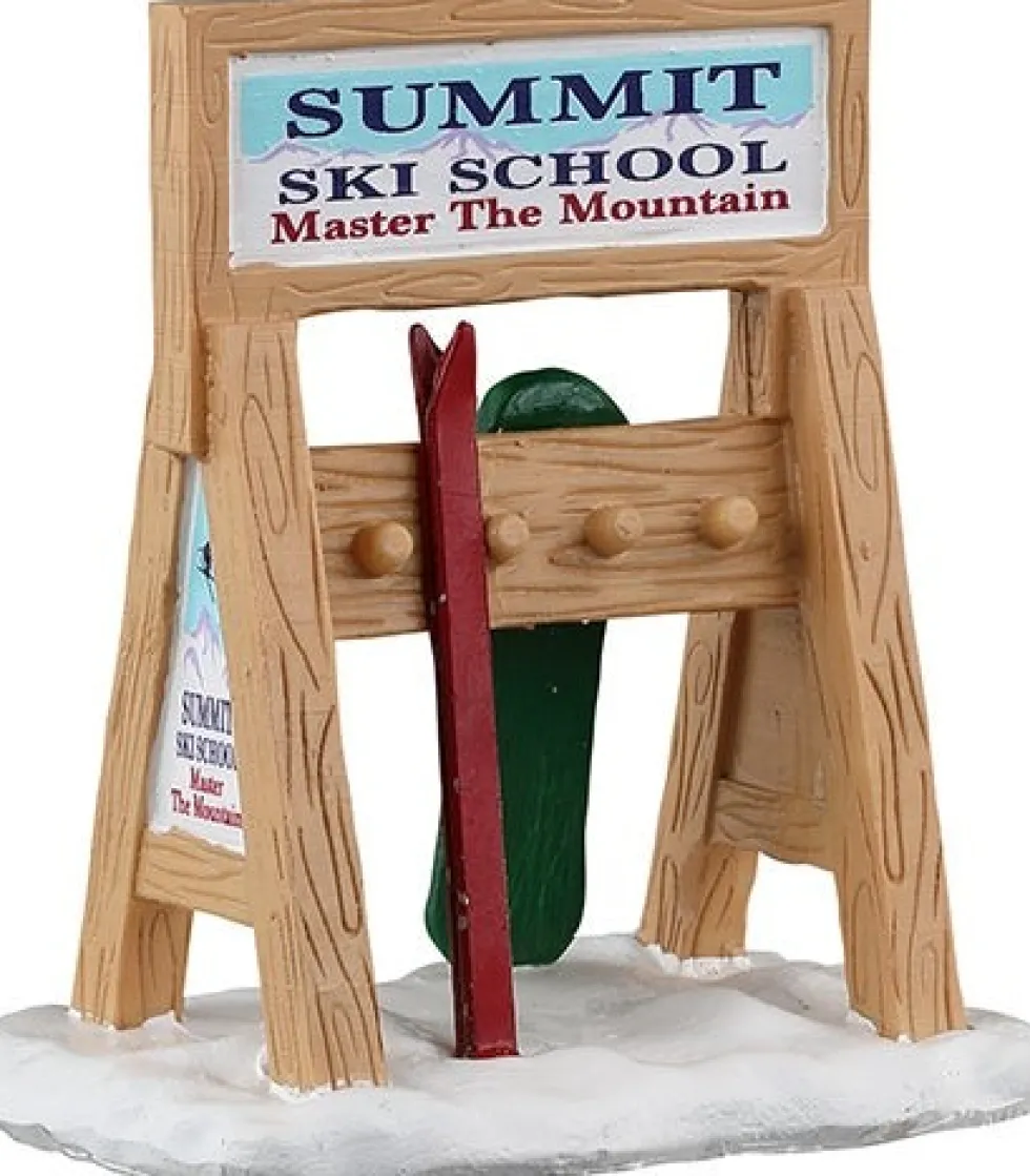 Lemax Vail Village kerstdorpminiatuur ski rack sign (skistandaard) 6 x 4 x 6,6 cm