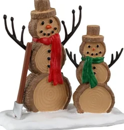 Lemax Vail Village kerstdorpminiatuur log snowmen (sneeuwpop) 6,5 x 3,8 x 6,6 cm