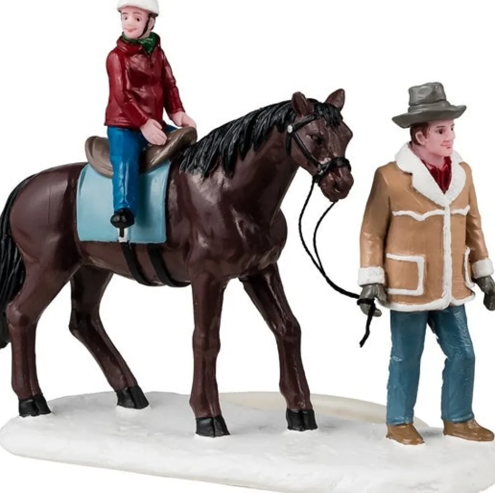 Lemax Vail Village kerstdorpminiatuur happy trails (kind op paard) 4,5 x 10,7 x 9,4 cm
