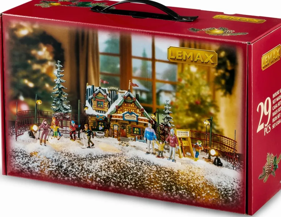 Lemax Vail Village kerstdorp set apres-ski lodge (ski resort) 18,4 x 17,2 x 30,1 cm 29-delig