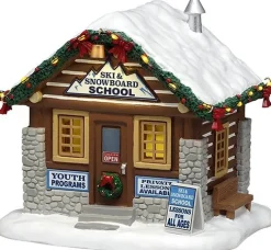 Lemax Vail Village kersthuisje ski & snowboard school (wintersport school) 16,4 x 14,2 x 17,4 cm