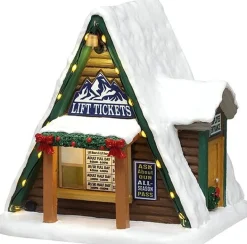 Lemax Vail Village kersthuisje lift ticket booth (ticketverkoop) 16,4 x 16,3 x 17,9 cm