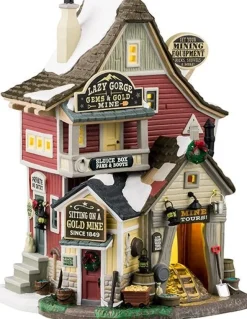 Lemax Vail Village kersthuisje lazy gorge gold mine (mijnwinkel) 13,5 x 15 x 21 cm