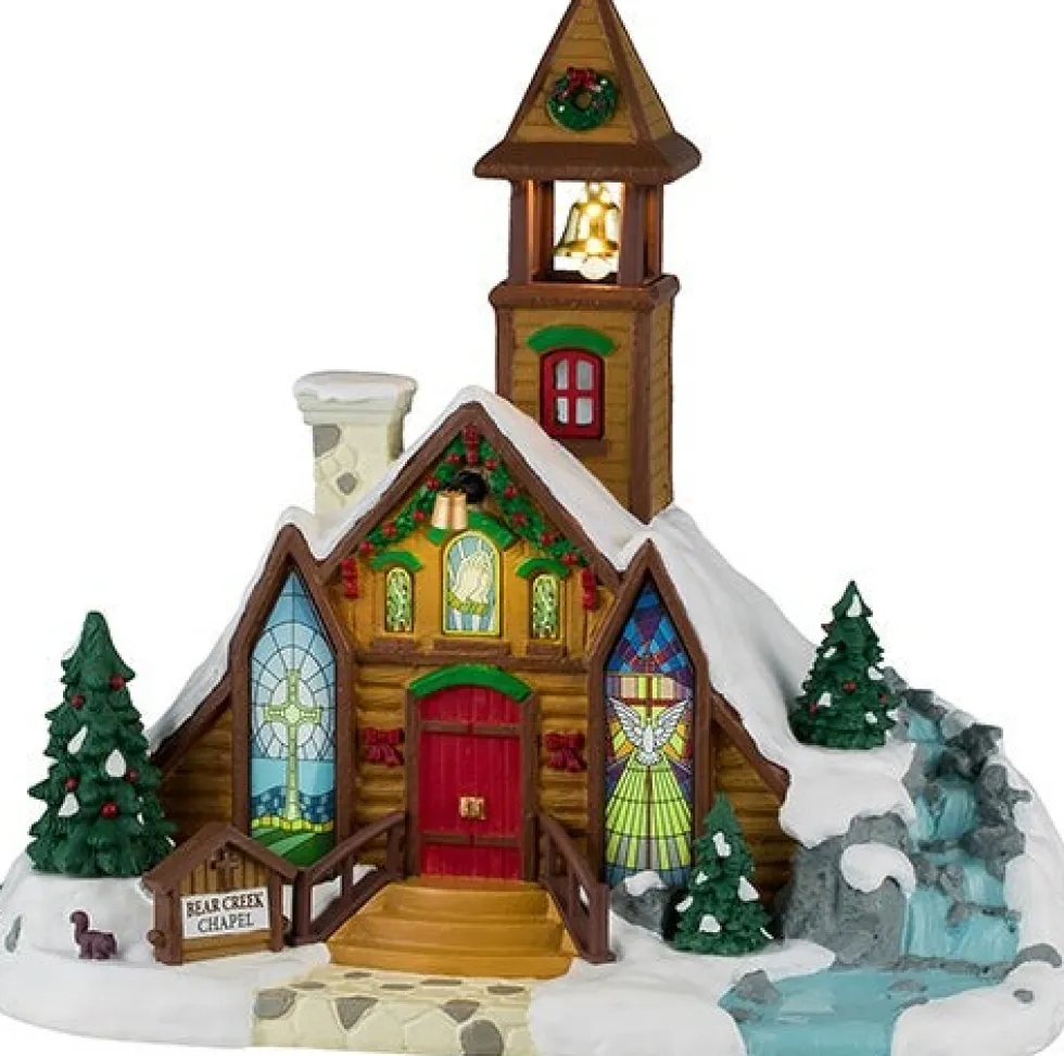 Lemax Vail Village kersthuisje bear creek chapel (kapel) 15,8 x 23 x 21,2 cm