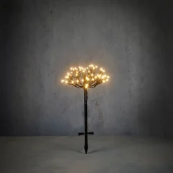 Luca Lighting kerstfiguur Dandelion zwart met 64 LED lampjes warm white D 30 H 54 cm