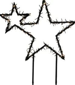 Luca Lighting kerstfiguur voor buiten sterren Garden d'light zwart met 220 LED lampjes warm wit 70 x 3 x 82 cm