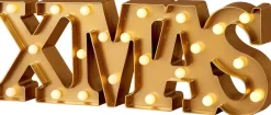 Luca Lighting kerstfiguur Xmas goud met verlichting 47 x 17,5 x 4 cm