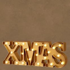 Luca Lighting kerstfiguur Xmas goud met verlichting 47 x 17,5 x 4 cm