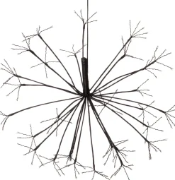 Luca Lighting kersthanger Dandelion zwart met warm wit verlichting D 70 H 48 cm
