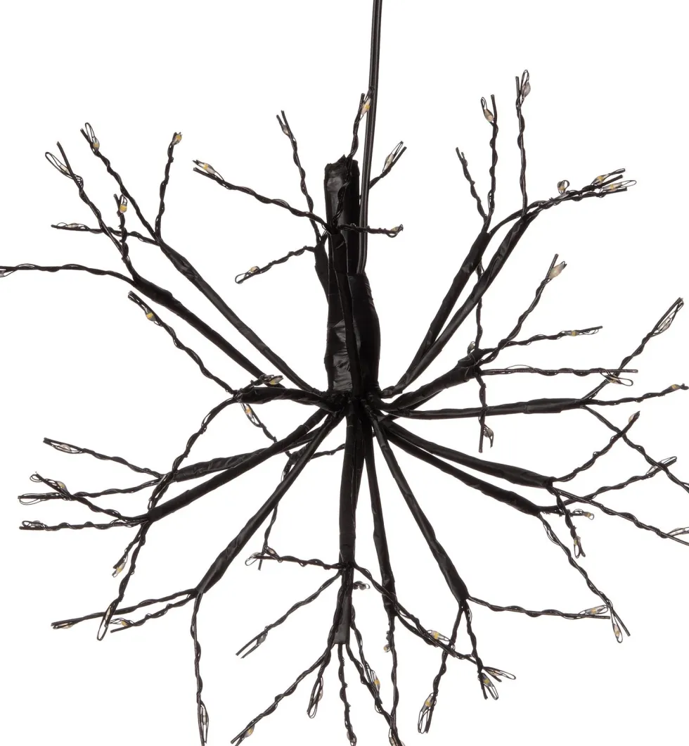 Luca Lighting kersthanger Dandelion zwart met wit verlichting D 30 H 21 cm